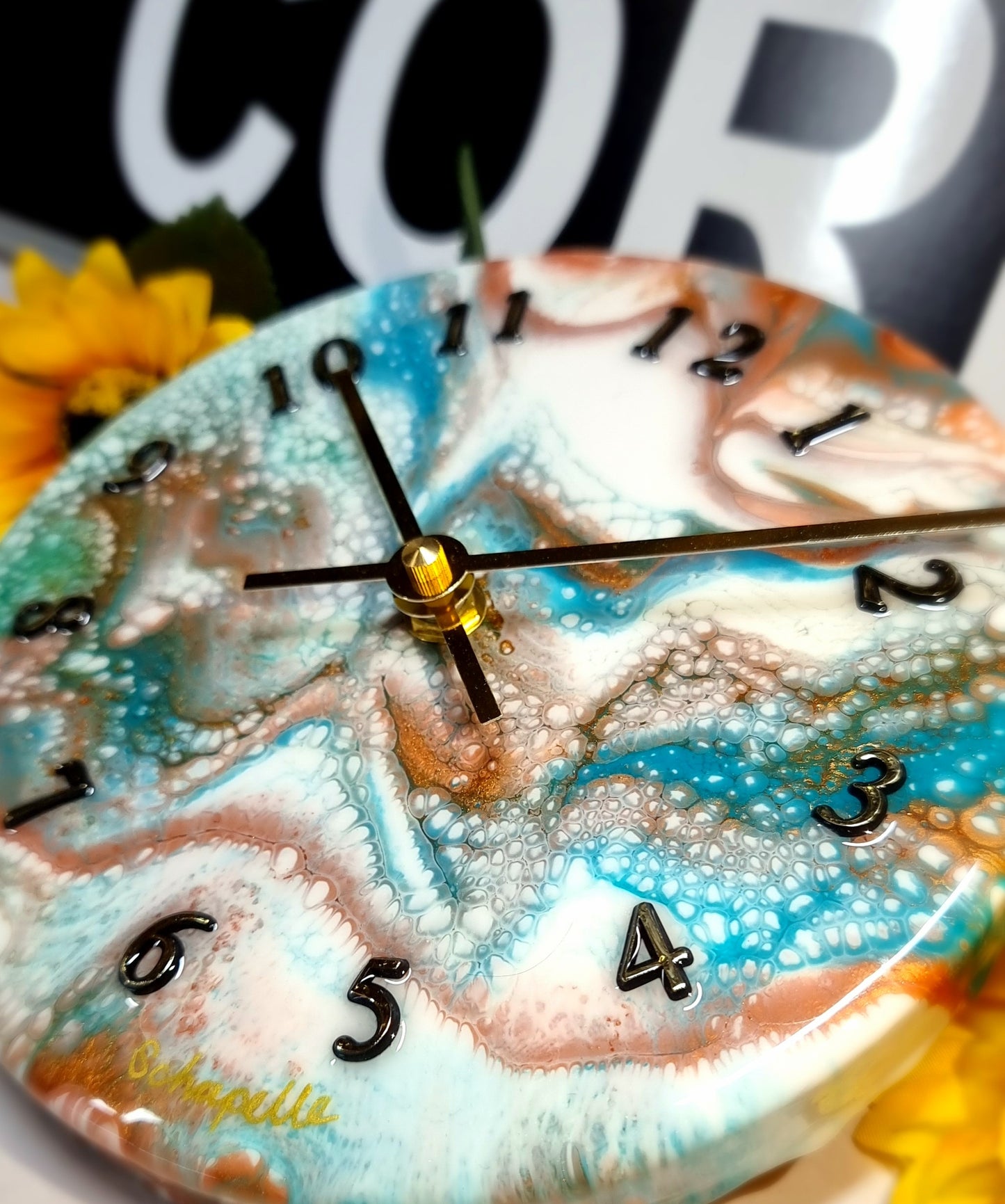 Epoxy Resin Wall Clock Small (ab1518)