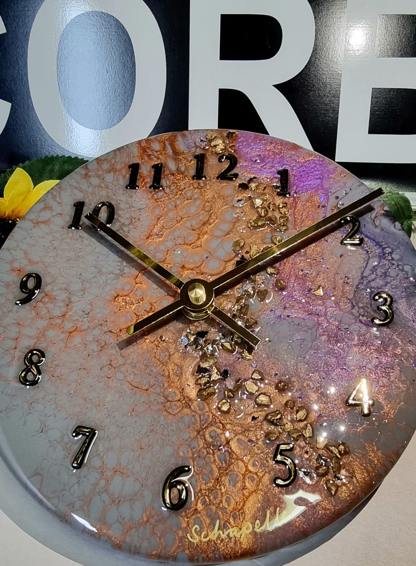 Epoxy Resin Wall Clock Small (ab1296)