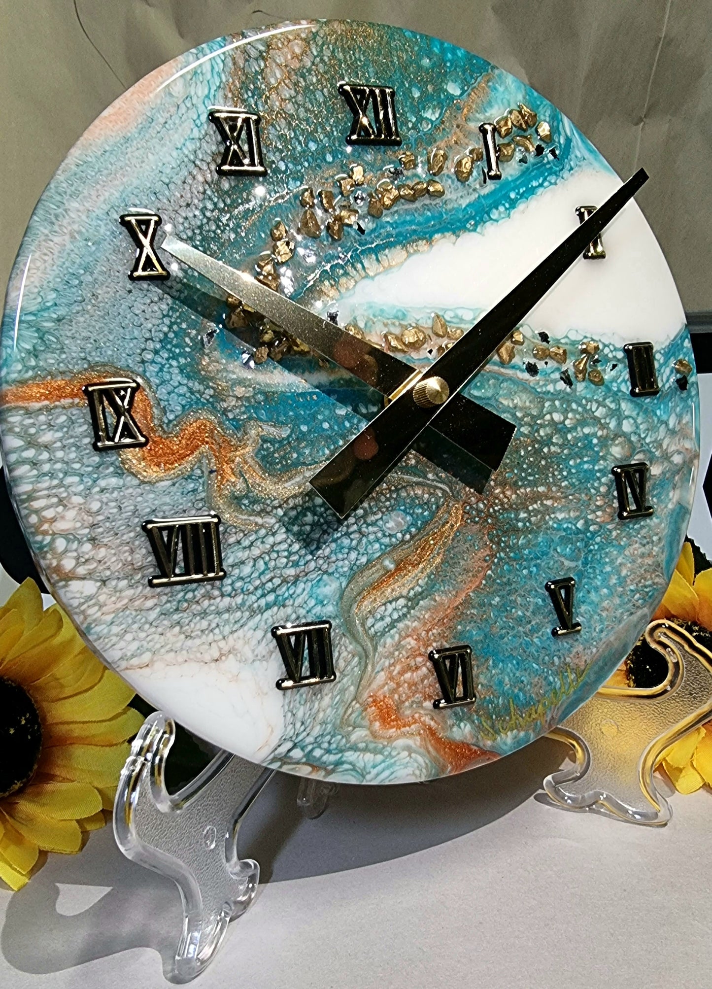 Epoxy Resin Wall Clock Small (ab1297)