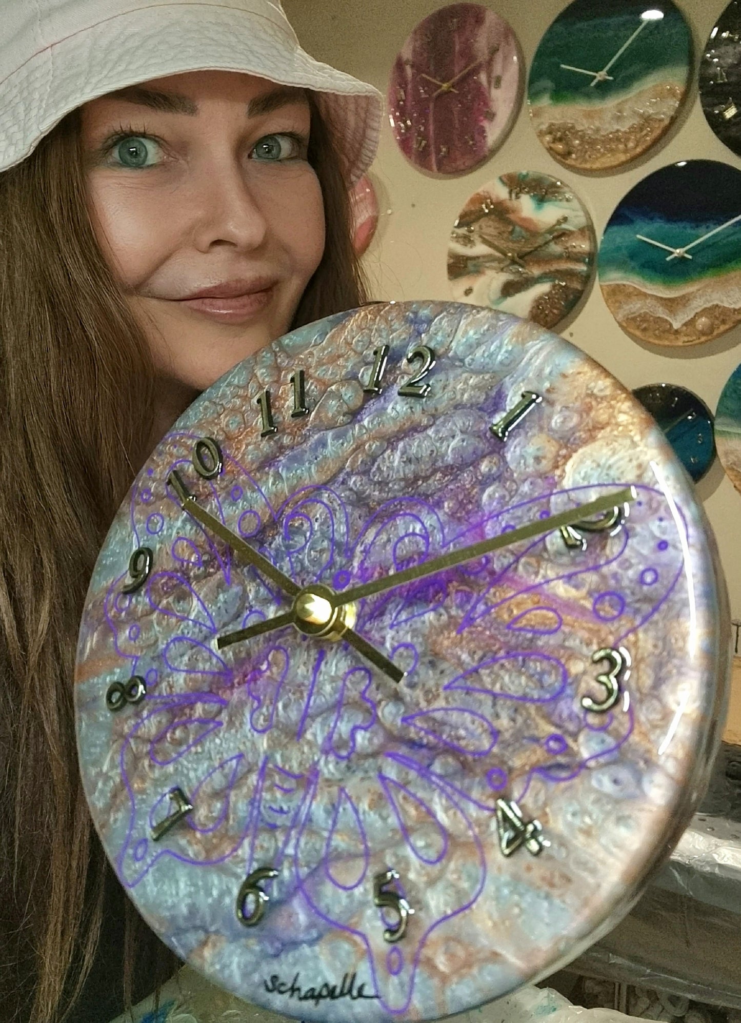 Epoxy Resin Wall Clock Small (ab1699)
