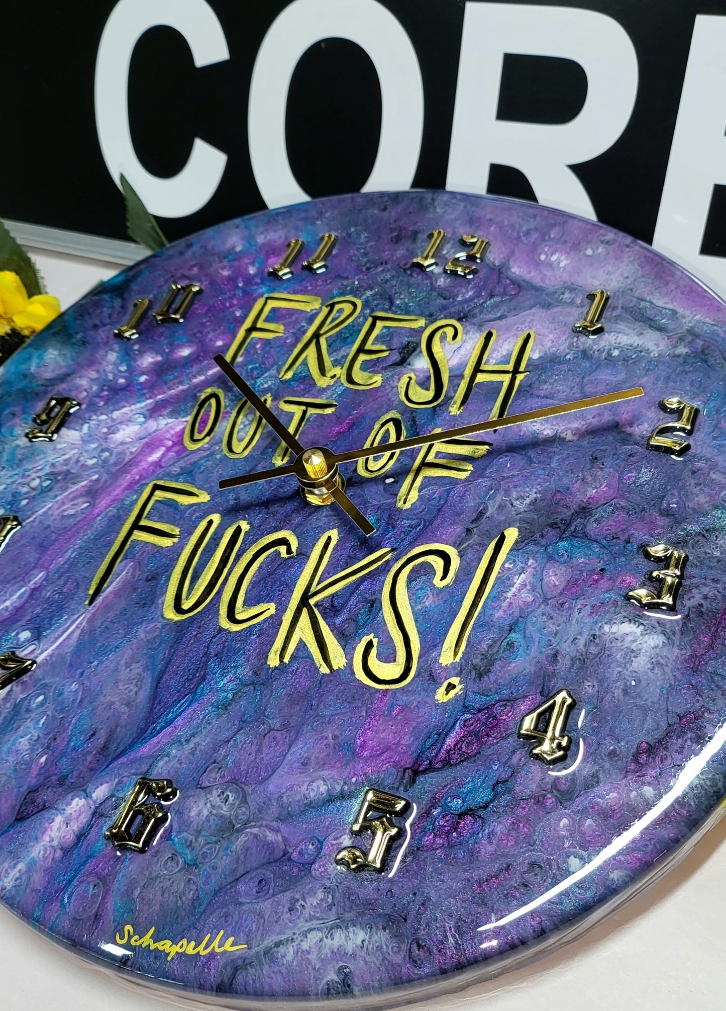 Epoxy Resin Wall Clock Regular (ab1707)