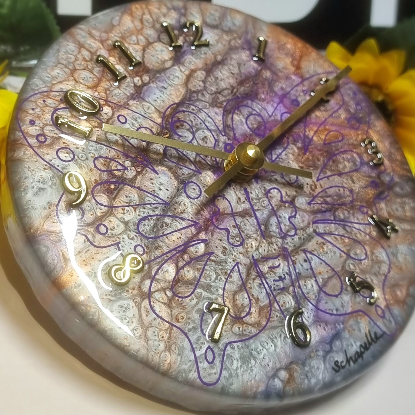 Epoxy Resin Wall Clock Small (ab1699)