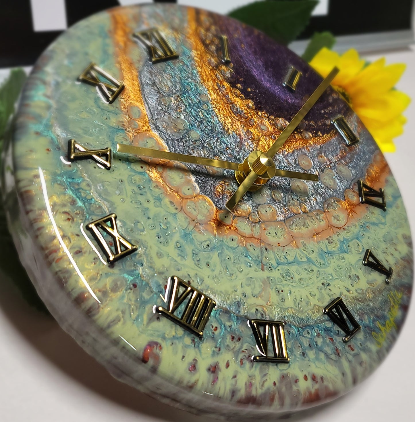 Epoxy Resin Wall Clock Small (ab1744)