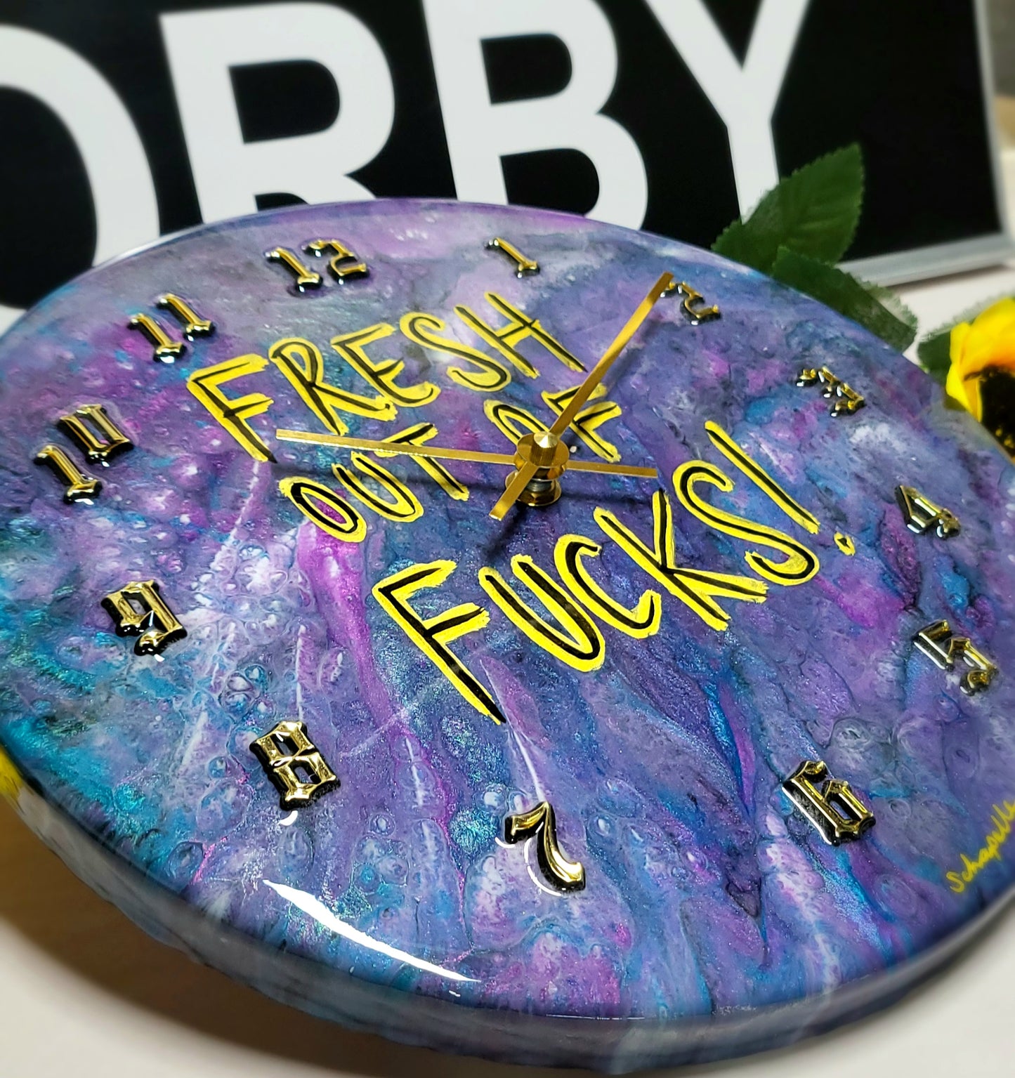 Epoxy Resin Wall Clock Regular (ab1707)