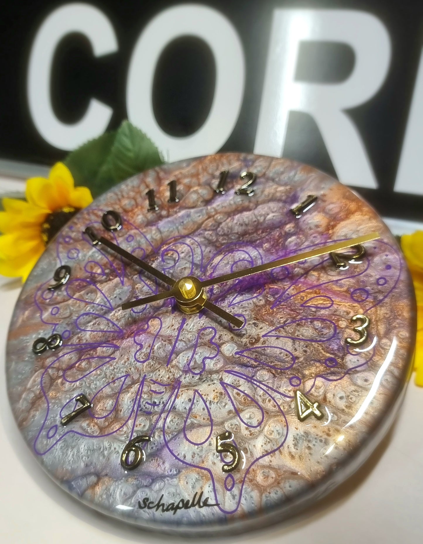 Epoxy Resin Wall Clock Small (ab1699)