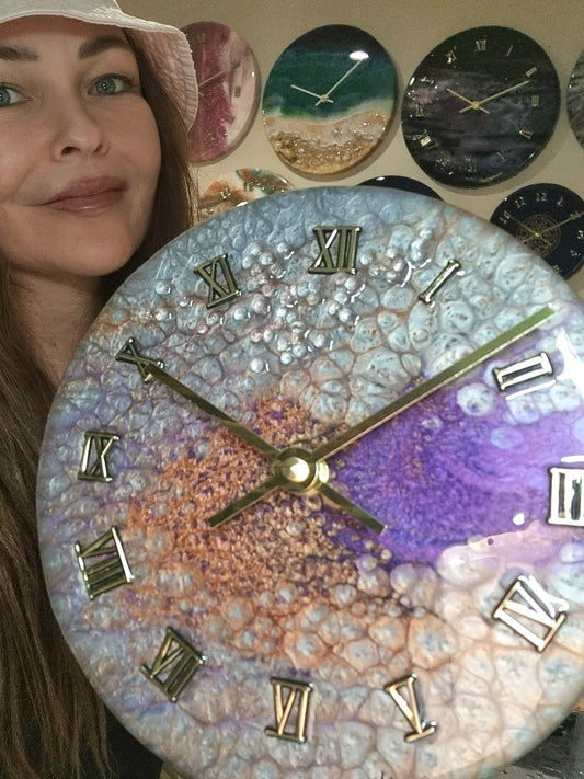 Epoxy Resin Wall Clock Small (ab1701)